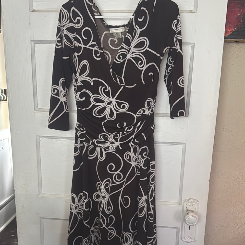 Elegant Black and White Floral Dress